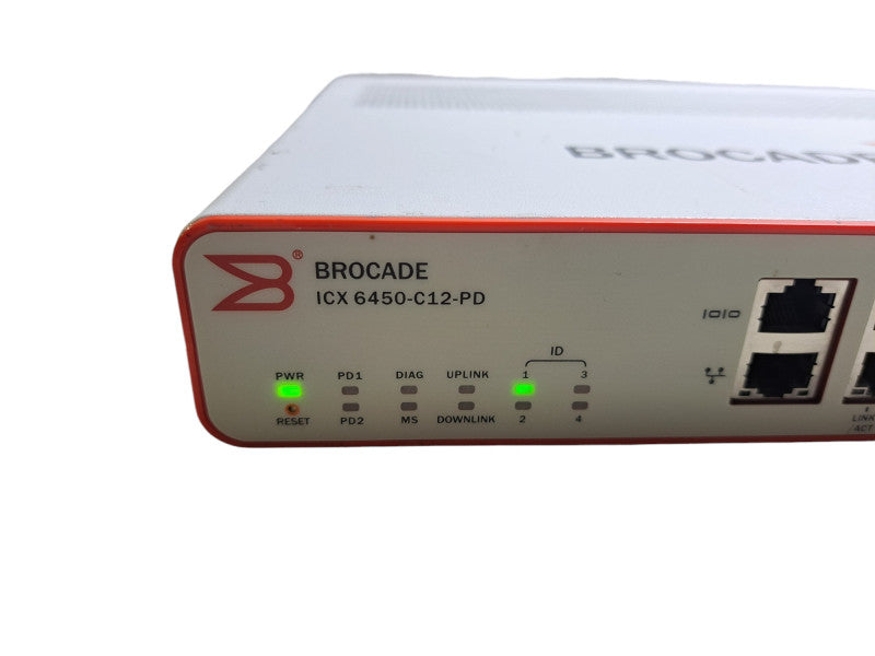 BROCADE ICX6450-C12-PD | 12-Port Gigabit Compact Switch w/ 4x PoE+ Ports