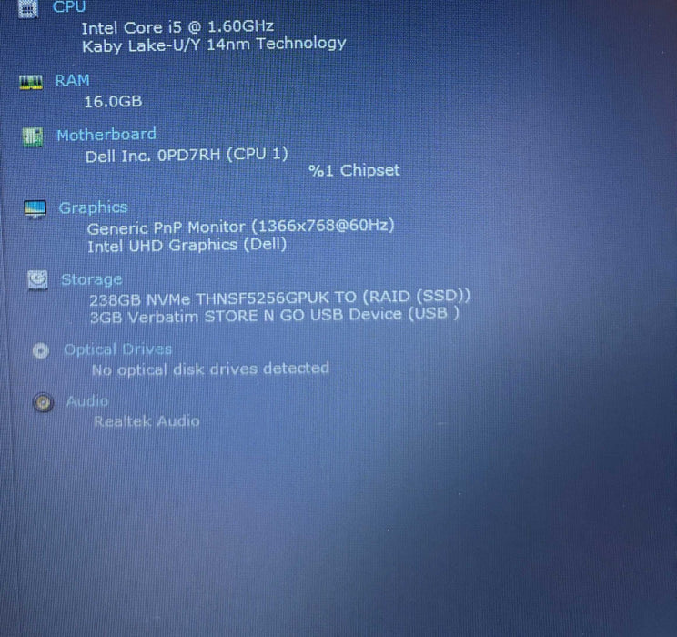 Dell Latitude 3410 Intel Core i5-10210U@1.6GHz 16GB RAM 256GB SSD READ  Lap200