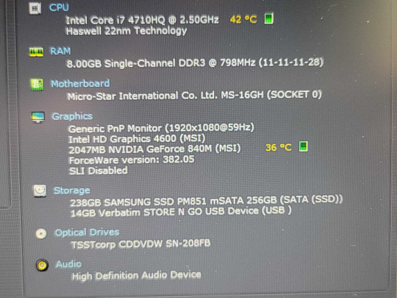 MSI GP60 Leopard | i7-4710HQ| 8GB DDR3| GeForce 840M| 256GB mSata  β BudLap