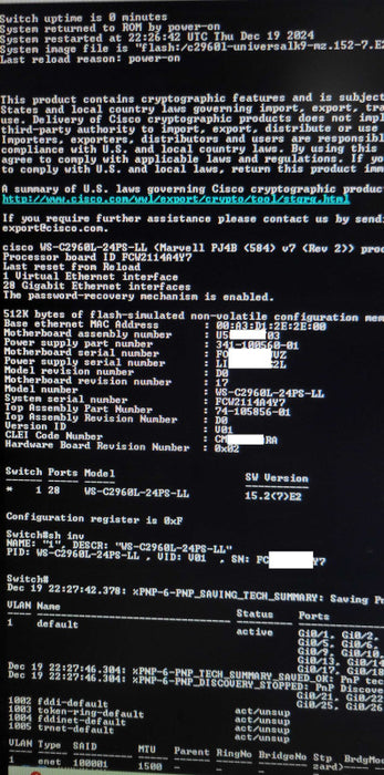 Cisco Catalyst 2960L Series WS-C2960L-24PS-LL PoE+ Managed switch _