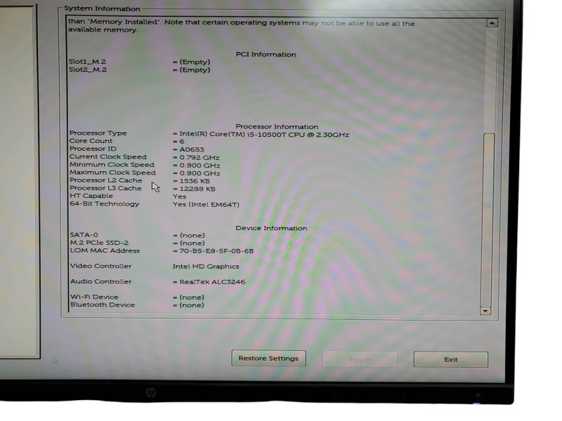 Dell OptiPlex 5080 Micro Intel Core i5-10500T 2.3GHz 16GB RAM - No HDD