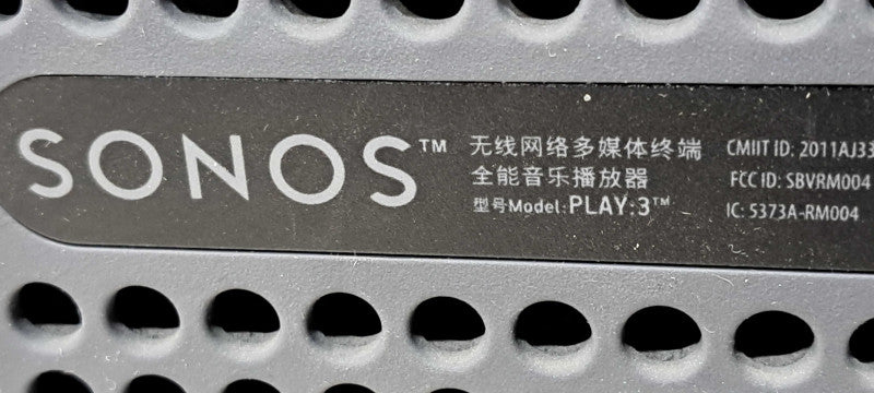 Sonos PLAY:3 Wireless Smart Home Bluetooth Speaker