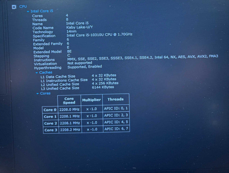 Dell Latitude 3410 Intel Core i5-10310U@1.7GHz 16GB DDR4 RAM 256GB NVMe SSD  Lap200