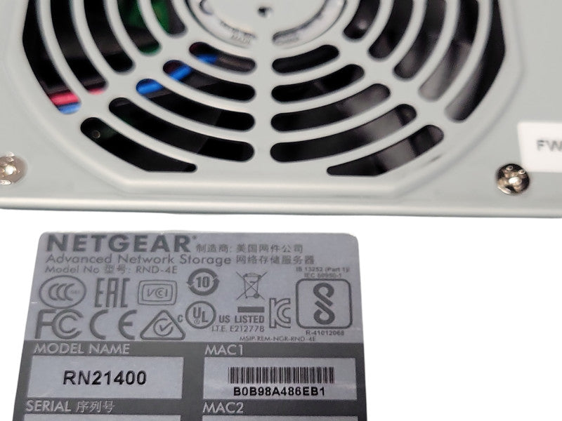 Netgear Advanced network storage RND-4E RN21400, No HDDs, READ _
