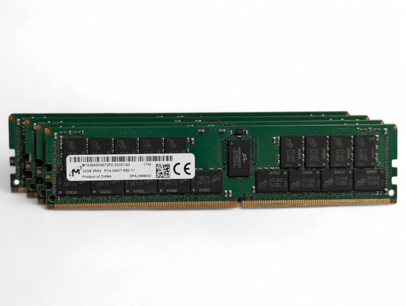 Kit of 128GB DDR4 Micron Server Memory 4x 32GB 2Rx4 PC4-2400T-RB2-11 Q-