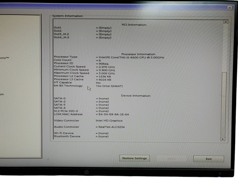 Dell OptiPlex 7070 SFF i5-9500 @ 3.0 GHz 16GB RAM No HDD/SSD