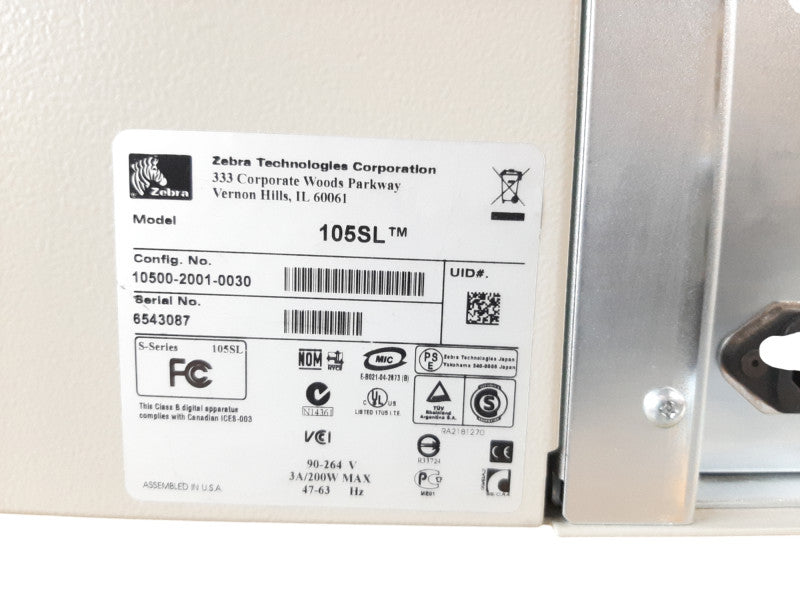 Zebra Model 105SL Industrial Barcode Printer