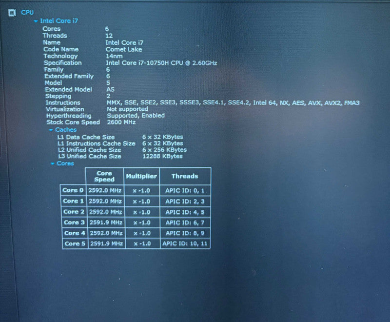 Dell Vostro 7500 i7-10750H GTX 1650 4GB GPU 32GB 24GB RAM 512GB SSD READ  Lap200