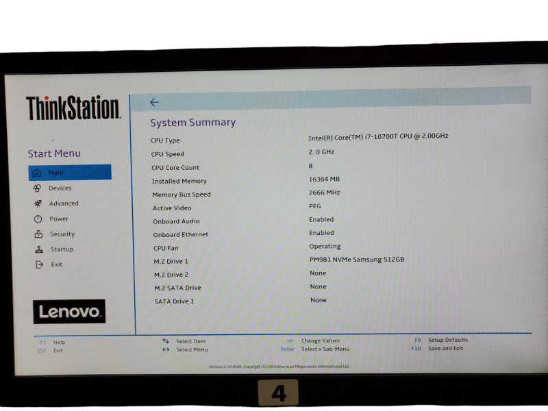 Lenovo ThinkStation P340 Mini Desktop i7-10700T 16GB RAM 512GB NVMe