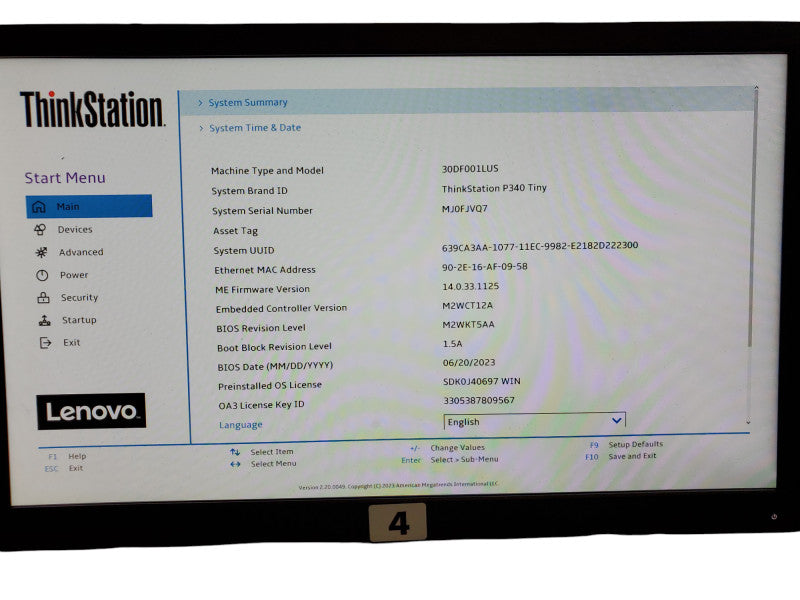 Lenovo ThinkStation P340 Mini Desktop i7-10700T 16GB RAM 512GB NVMe