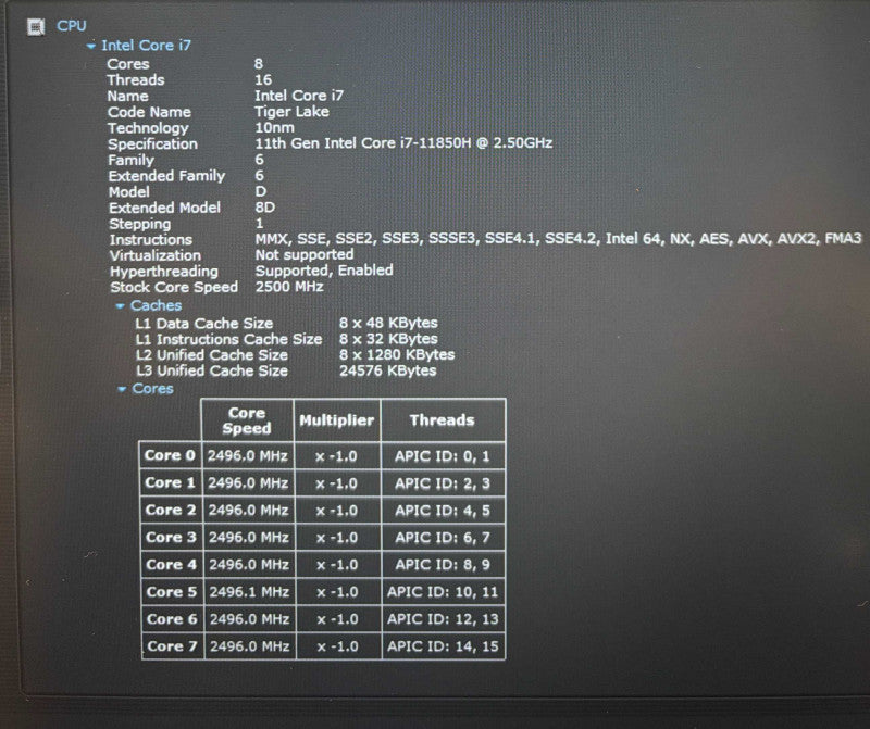 Dell Latitude 5421 i7-11850H 16GB RAM 512SSD No Power Adapter READ!  Lap200