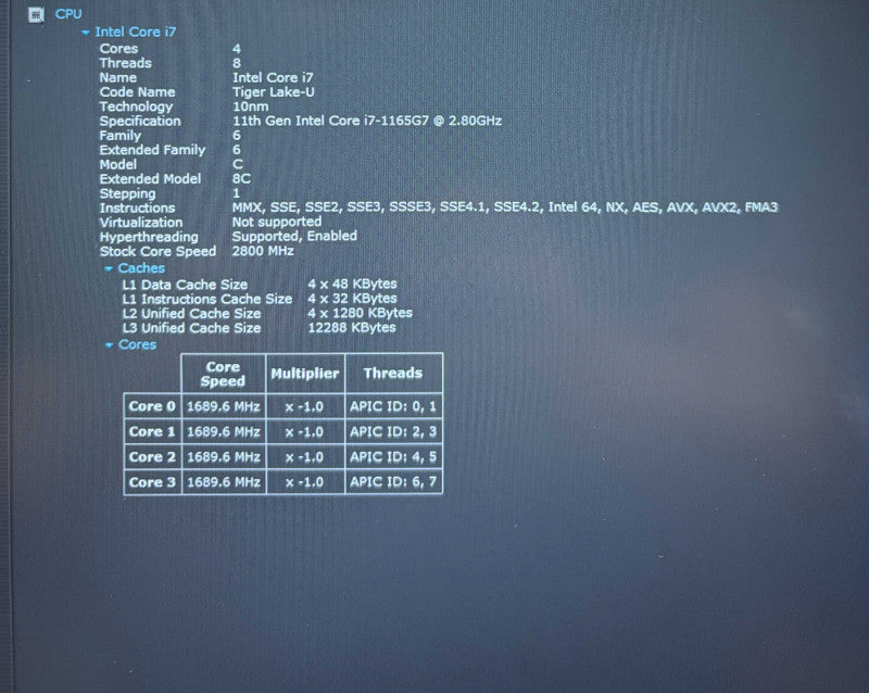 Dell Latitude 3520 Intel Core i7-1165G7@2.8GHz 16GB DDR4 RAM 256GB SSD READ!  Lap200