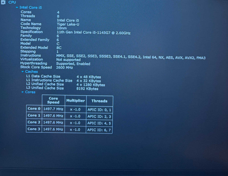 Dell Latitude 5420 Intel Core i5-1145G7@2.6GHz 16GB DDR4 RAM 256GB NVMe SSD  Lap200