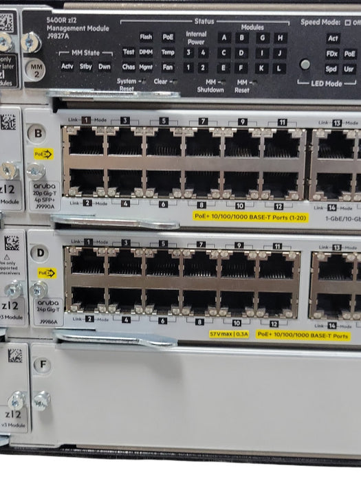 HP/Aruba 5406R zl2 Switch J9850A Switch w/ 2x J9827 and 5x Modules, READ _