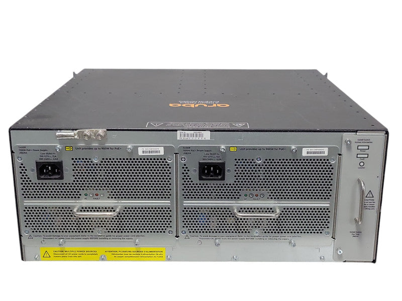 HP 5406 Rzl2 J9850A modular switch with 1x J9989A, 1x J9986A, and 2x PSU _