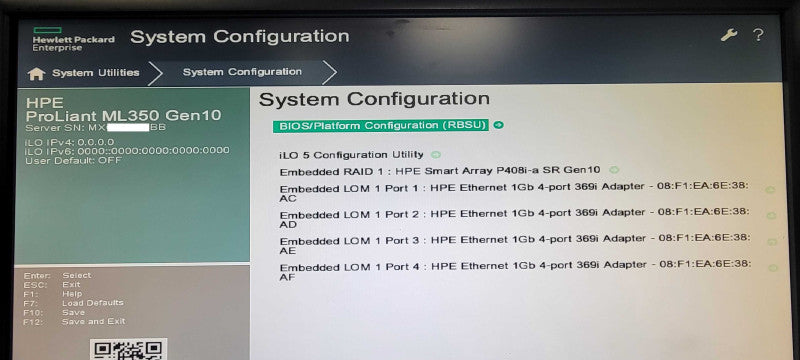 HP Proliant ML350 Gen10, 1x Xeon Bronze 3106 1.70GHz 32GB DDR4, P408-a SR G10 _