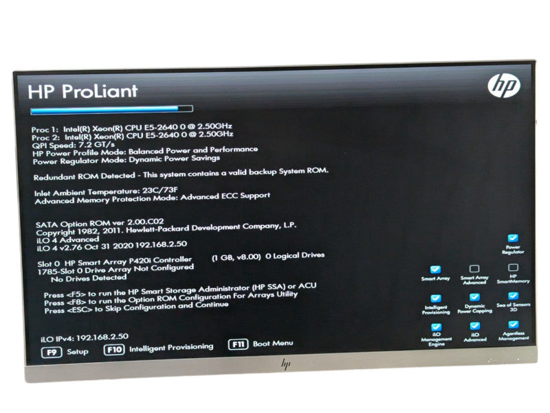 HP ProLiant DL380p Gen8 2x Intel Xeon E5-2640 @ 2.50Ghz 192 GB RAM  -