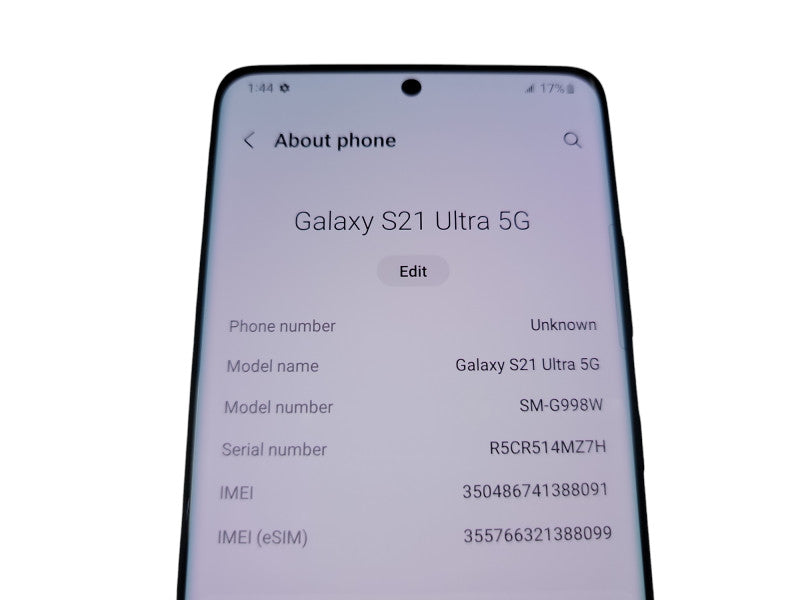 Samsung Galaxy S21 Ultra 5G - 128GB - Black [SM-G998W | Read] (