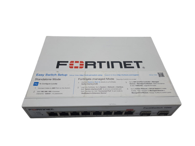 Fortinet Fortiswitch FS-108E | 8-Port Gigabit w/ 2x SFP Network Switch