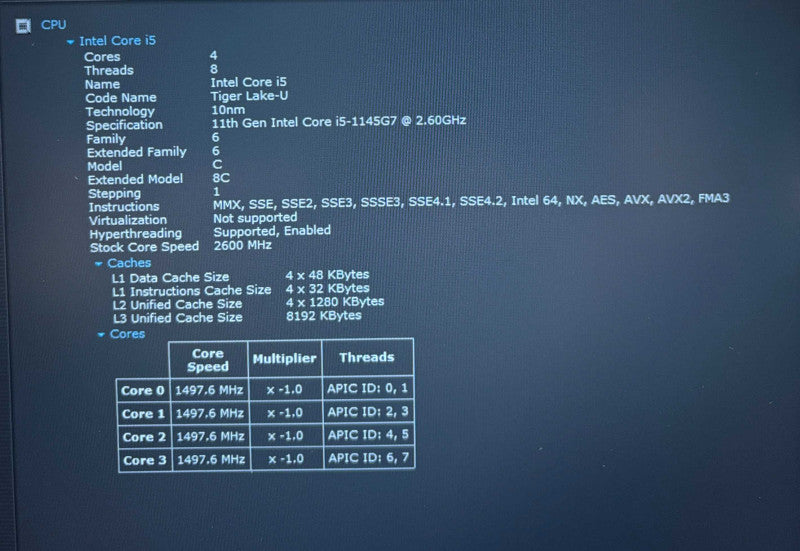 Dell Latitude 5420 Intel Core i5-1145G7@2.6GHz 16GB DDR4 RAM 256GB SSD  Lap200