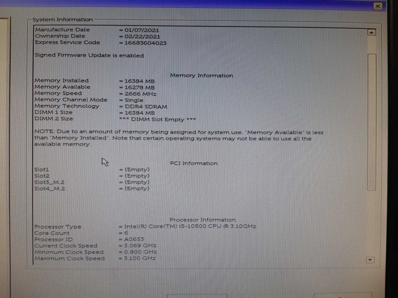 Dell OptiPlex 3080 SFF, i5-10500 3.10GHz 6C, 16GB DDR4, No HDD/SSD/M.2 Q