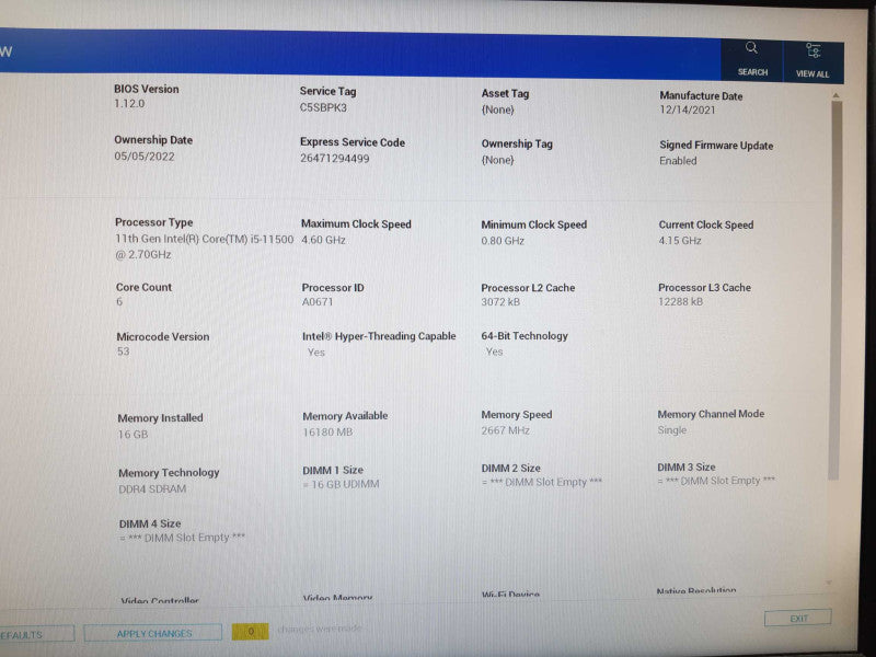 Dell OptiPlex 7090 SFF PC Intel i5-11500 @ 2.70 GHz, 16GB RAM, NO HDD/SSD/M.2