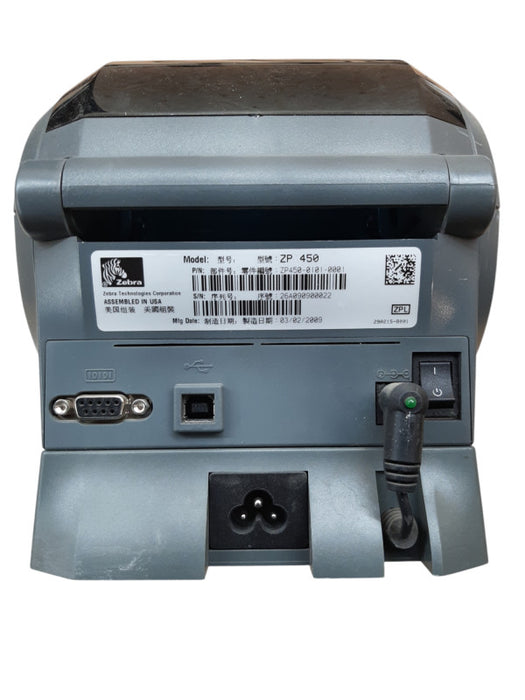 Zebra ZP 450 Thermal Label Printer w/ Power Base, ZP450-0101-0001