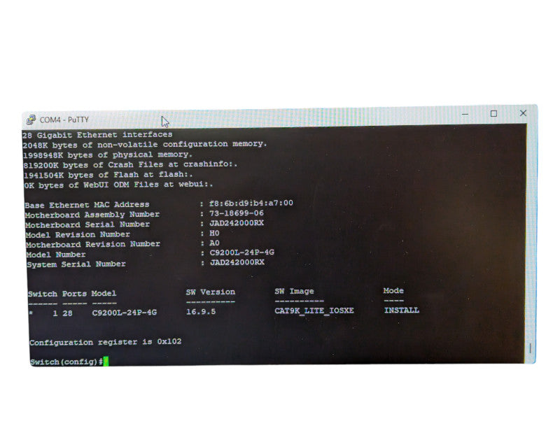 Cisco Catalyst C9200L-24P-4G-E 24 Port PoE+ Switch 1 PSU -