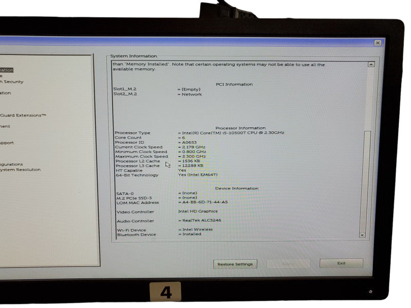 Dell OptiPlex 5080 Intel Core i5-10500T Gen 16GB RAM - Np HDD