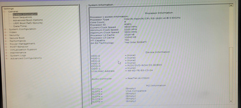 DELL Precision Tower 5810 Xeon E5-1620v4 3.5Ghz 16GB RAM, Quadro M2000 GPU _