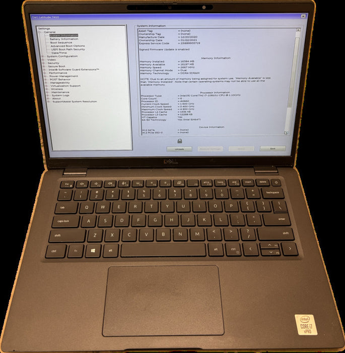 Dell Latitude 7410 TOUCH i7-10810U BIOS Locked For Parts/Repair READ!  Lap200