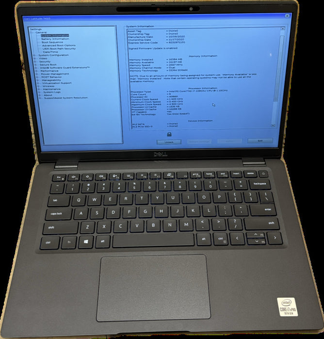Dell Latitude 7410 TOUCH i7-10810U BIOS Locked For Parts Or Repair READ!  Lap200