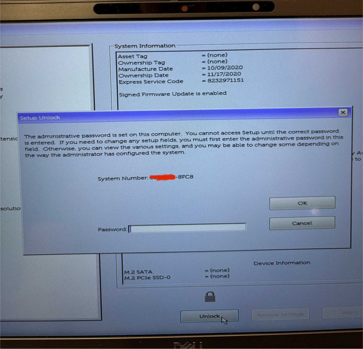 Dell Latitude 7410 TOUCH i7-10810U BIOS Locked For Parts Or Repair READ!  Lap200