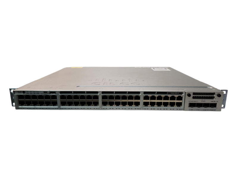 Cisco WS-C3850-48T-S 3850 48 port switch w/ C3850-NM-2-10G & 2x 350w PSU