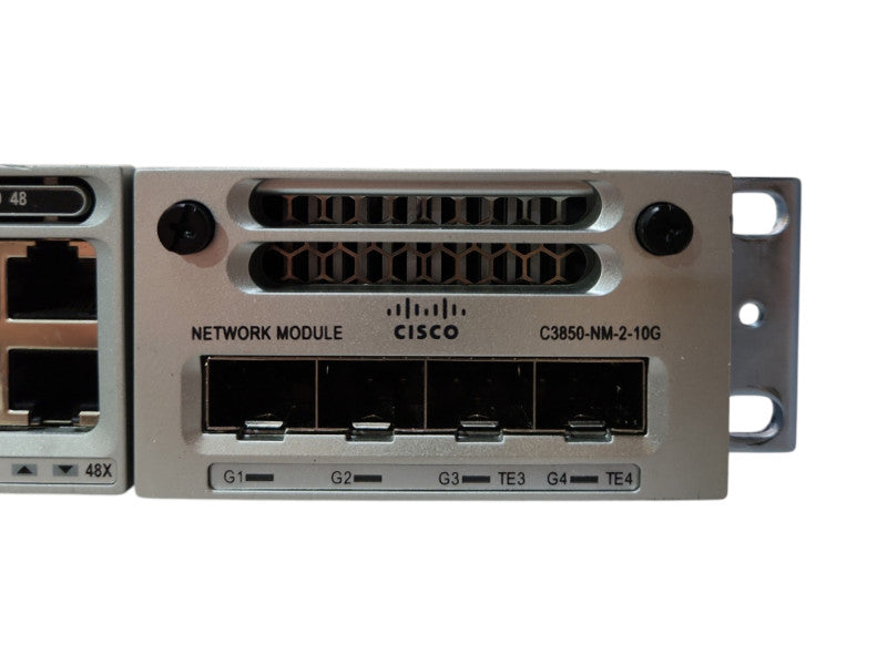 Cisco WS-C3850-48T-S 3850 48 port switch w/ C3850-NM-2-10G & 2x 350w PSU
