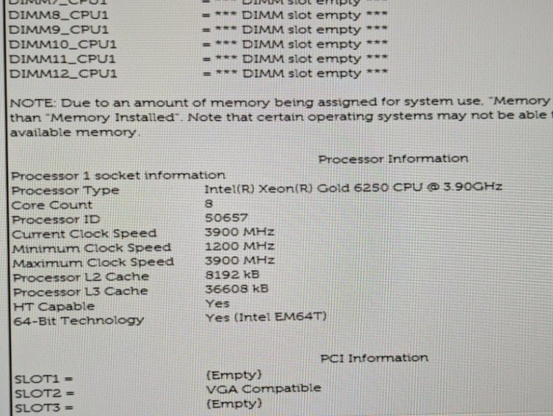 Intel Xeon Gold 6250 SRGTR 8-Core 16-Thread 3.90GHz LGA-3647 CPU Processor