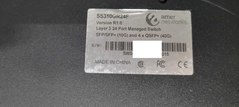 amer SS310GR24F Ver R1.0 L3 24 Port Managed Switch SFP/SFP+ 10G 4x QSFP+ 40G _