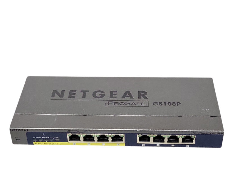 NetGear prosafe 8 port 10/100/1000 switch 4-port PoE GS108P _