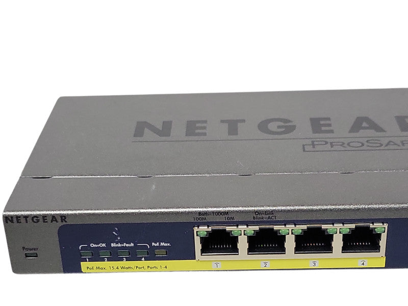 NetGear prosafe 8 port 10/100/1000 switch 4-port PoE GS108P _