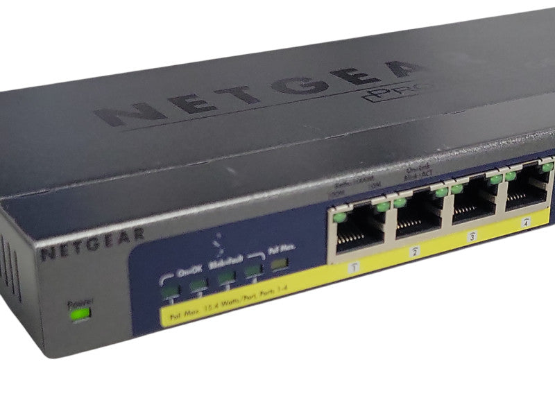 NetGear prosafe 8 port 10/100/1000 switch 4-port PoE GS108P _