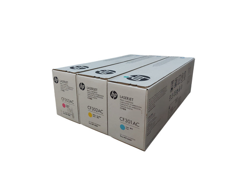 SET HP CF301AC,CF302AC,CF303AC LaserJet Print Cartridge Cyan, Yellow, Magenta =