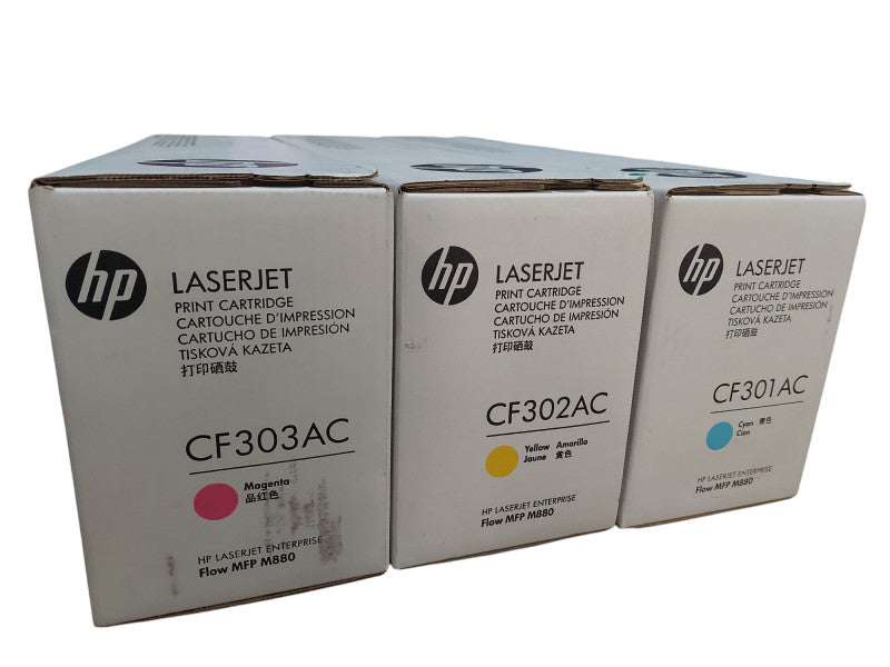 SET HP CF301AC,CF302AC,CF303AC LaserJet Print Cartridge Cyan, Yellow, Magenta =