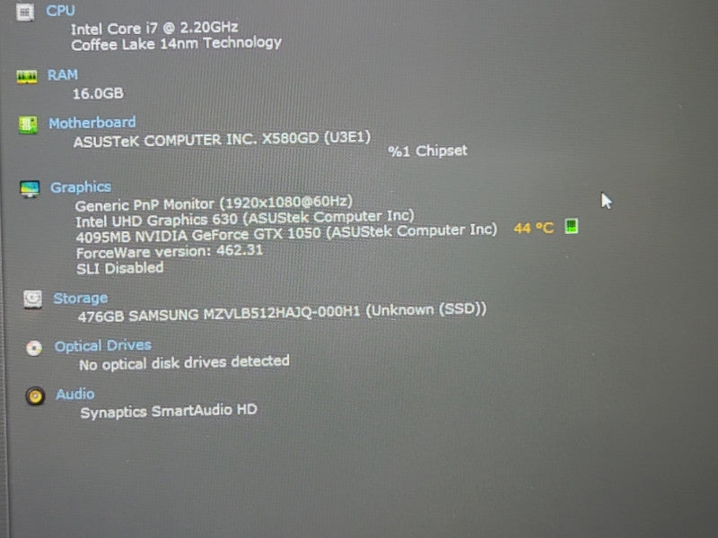 Asus N580G Intel i7-8750H 16GB RAM 500GB SSD 4GB GPU   Lap200