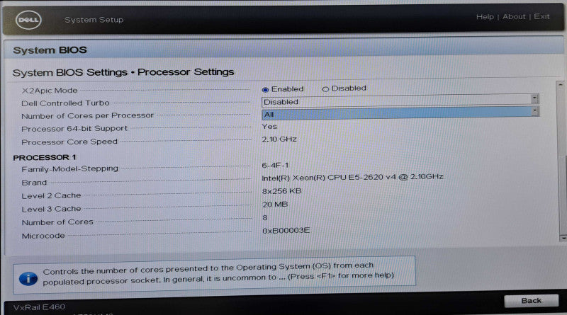 Dell VxRail E460 1U 10x 2.5" Xeon E5-2620 v4 @2.10GHz, 64GB DDR4, HBA330 Mini