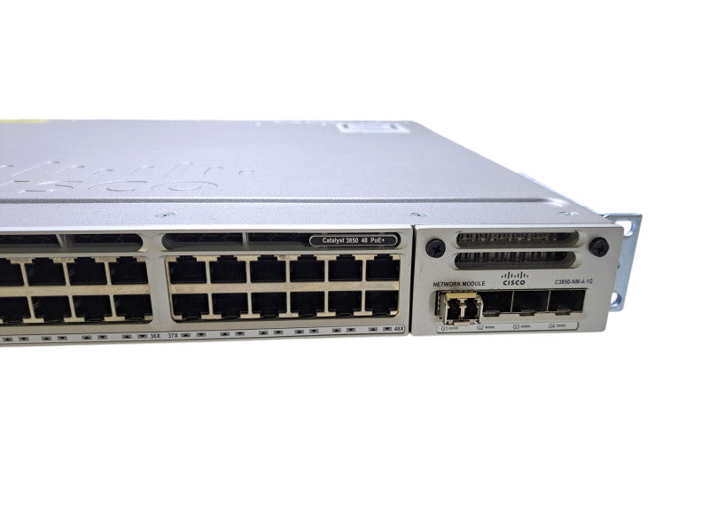 Cisco WS-C3850-48F-L V04 | 48-Port Gigabit PoE+, 4x SFP Switch | 1x 715W PSU