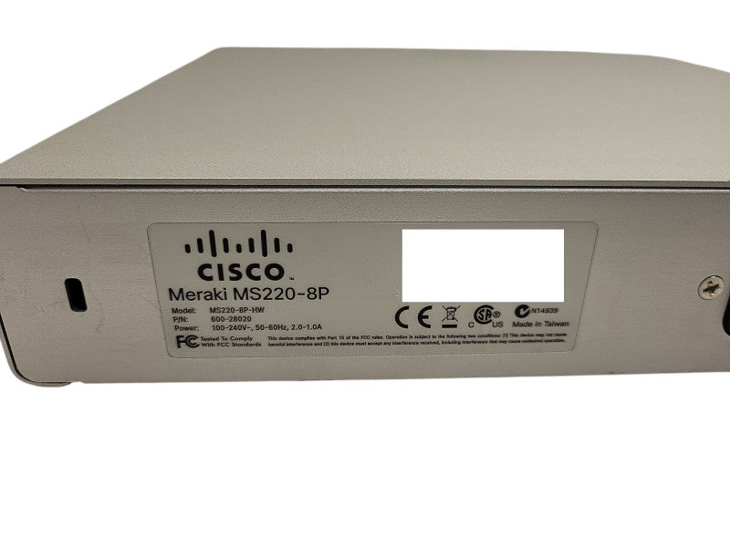 Cisco Meraki MS220-8P, 8-Port Gigabit PoE Network Switch, UNCLAIMED $