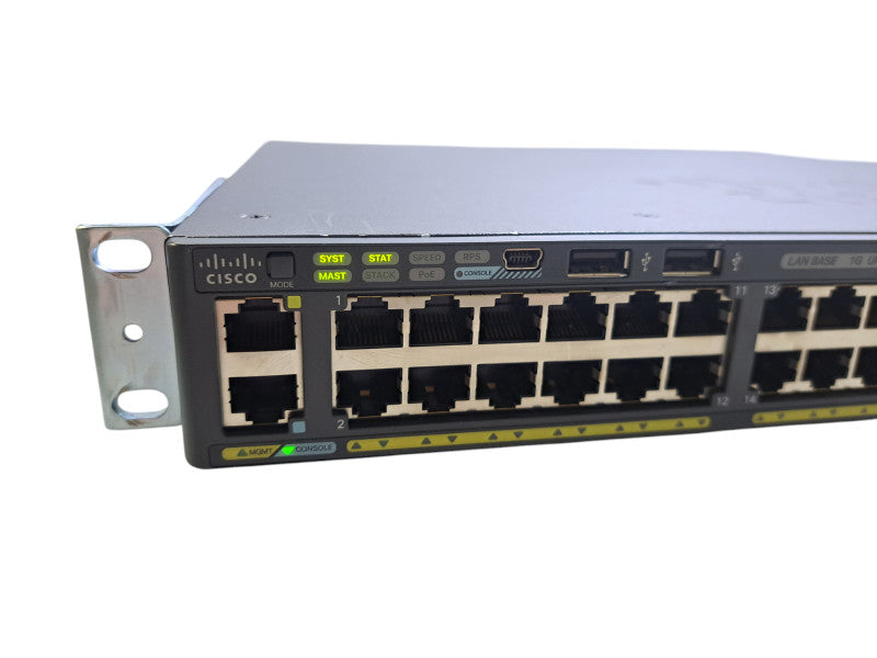 Cisco WS-C2960X-48LPS-L V01 | 48-Port Gigabit PoE+ 370W Switch | 4x SFP