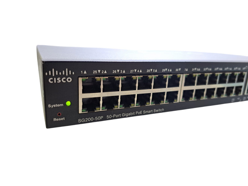 Cisco SG200-50P | 50-Port Gigabit PoE Smart Network Switch | 2x SFP
