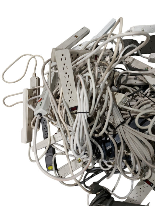 A box of Power Strips with extension cords -Gross weight 28 KG
