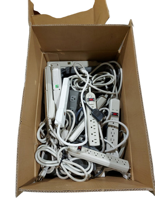 A box of Power Strips with extension cords -Gross weight 28 KG